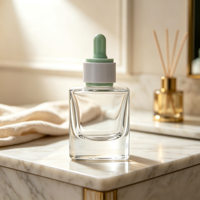 Flacons compte-gouttes en verre ambré transparent à fond épais, flacons vides pour sérum, pipettes pour huiles essentielles, soins de la peau, flacons cosmétiques rechargeables