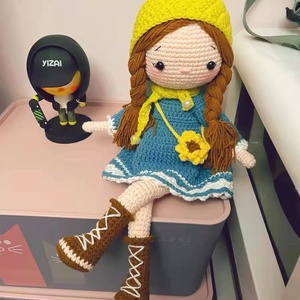 BoTu fai da te fatto a mano fai da te gancio bambola in maglia 37cm bambola alta ragazza bambola creativa materiale confezione o peluche rifinito - Product Image 2