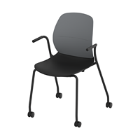 Fauteuil ergonomique en plastique écologique avec roulettes, pour étudiants (école et appartement)