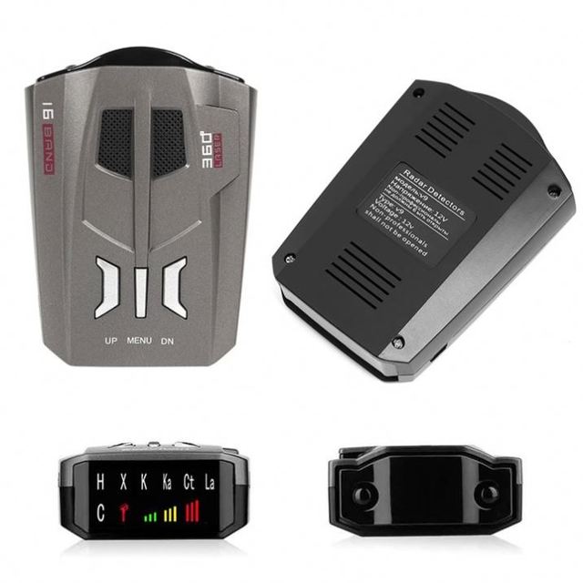 English Russian Auto 360 Degree V9 Speed Voice Alert Alarm Warning Vehicle Car Radar Detector