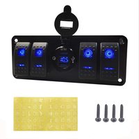 Nouveau panneau de commutation à 4 interrupteurs à bascule avec chargeur USB double QC3.0, voltmètre, étanche, 12V-24V DC pour voitures, camions, bateaux, camping-cars