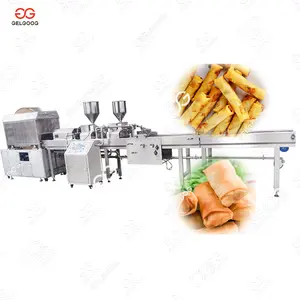 4000 piezas/h Máquina de rollo de huevo chino comercial Rollo de primavera Fold Frozen Finger Spring Roll Línea de producción