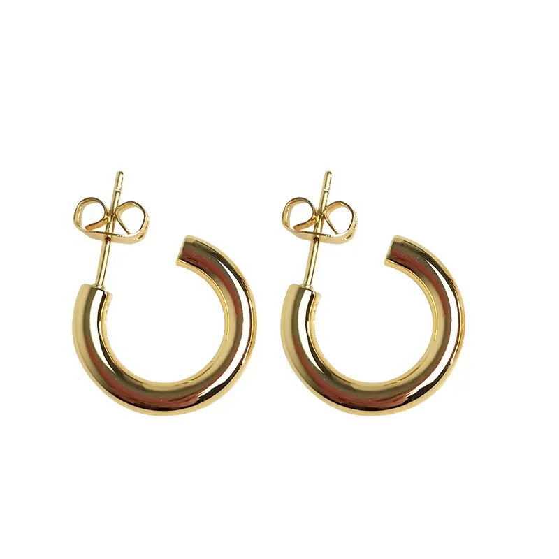 Hypoallergenic 18 K Gold Plated Copper Hoop Earrings