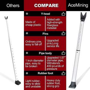 Barra de Seguridad Ajustable Moderna para Puerta KAIYING, Acabado Pulido Negro+Blanco, 27-1/2 Pulgadas 42 pulgadas. Tornillo de Acero y Plástico Resistente para Uso Doméstico - Product Image 6