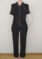 Pyjamas de Noël unisexe 2026 à rayures douces avec boutons, tenues d'intérieur à manches longues pour femmes, col rabattu, mode hiver
