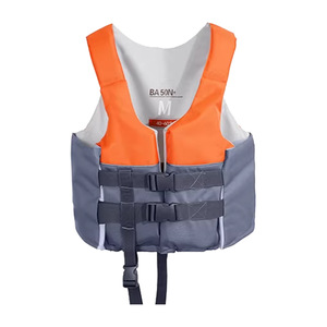 Life Vest Buoyancy Aid 150N M Size Orange Gray Foam <b>Material</b> Boat Use - Product Image 1