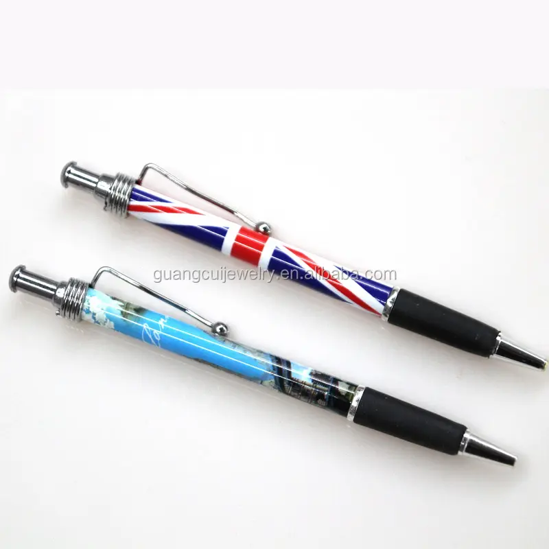 Grosir kustom cetak logo London souvenir plastik pulpen bisnis dengan iklan