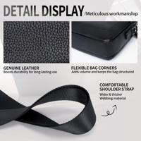 Sac bandoulière compact en cuir véritable pour homme, sac messager à fermeture éclair avec sangle réglable pour le travail et les voyages