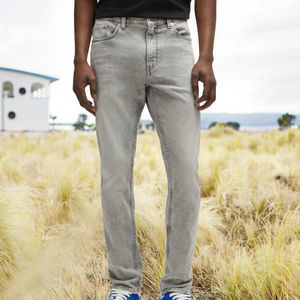 กางเกงยีนส์เดนิมทรงตรงคุณภาพสูงสำหรับผู้ชาย สไตล์วินเทจ ตกแต่งกระดุม ทรงสลิม ใส่สบาย เหมาะสำหรับฤดูใบไม้ผลิ/ฤดูร้อน - Product Image 2