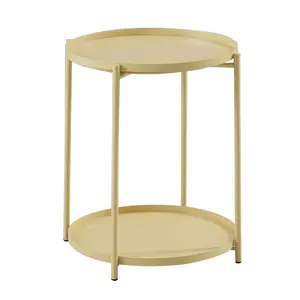 Hot iron bedside coffee table simple side table bedroom mini coffee balcony living room small round table
