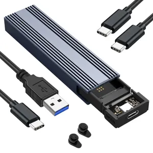 M2 SSD 인클로저 알루미늄 Nvme Sata Type C to USB3.1 10Gbps 고속 전송 M.2 하드 디스크 케이스 지원 UASP 용 휴대용 사용 도구
