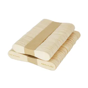 Bastoncini di legno cucchiaio da gelato piatto con carta avvolta cucchiai da gelato in legno per la pulizia ecologici