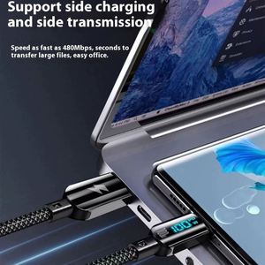 100W Fast Charging Nylon Braid Cable for iPhone Type-C Data <b>Digital</b> Display Intelligent Power-Off Feature Mobile Phone - Product Image 4