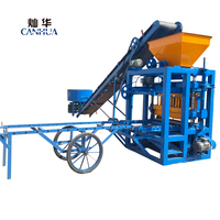 Populaire!! Petits projets rentables QT4-24 la machine de fabrication de briques semi-automatique Béton personnalisé Chine vers les Philippines Importation