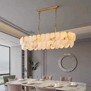 Zeal Lighting Brass Alabaster Pendant <b>Lights</b> Kitchen Copper Spanish Marble Lighting <b>Chandelier</b> Living Room - Product Image 5