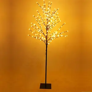 Simulieren Zweig Dekoration Zweig Led Birkenbaum Lichter Indoor Weihnachten Tischplatte Kupfer Outdoor-Dekorationwärmer weiß 220 V 90 24 V