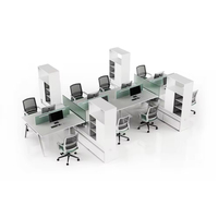 Espace ouvert moderne Coworking bureau modulaire poste de travail 2-4 places personnel bureau mobilier Coworking poste de travail bureaux