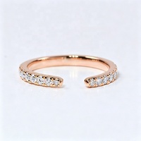 Bague en or jaune 14 carats avec diamant de laboratoire, peut être portée avec une bague principale