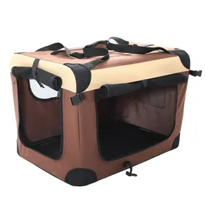 강철 프레임 빨 직물 실내 야외 접이식 부드러운 쉬운 접이식 운반 편안한 개 홈 여행 상자 커버