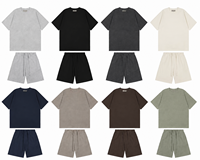 Ensemble court tricoté 100 % coton pour homme, grande taille, avec logo personnalisé, écoresponsable, léger, uni, idéal pour l'été