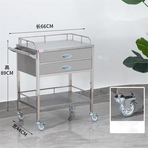 รถเข็นโรงพยาบาลเคลื่อนที่สี่ล้อสำหรับรถเข็นจ่ายยาสแตนเลสหลายลิ้นชักสามารถปรับแต่งได้ - Product Image 6