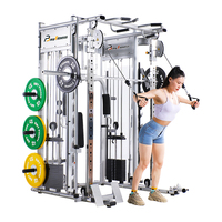 Máquina Smith con doble pila de pesas, entrenador funcional para cable cruzado y dominadas, para gimnasio en casa