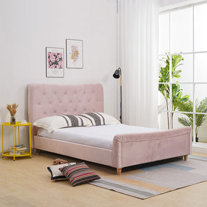 Cama Moderna y Sencilla de Color Rosa para Dormitorio, Sofá Cama, Estructura de Cama, Cama Doble - Product Image 2