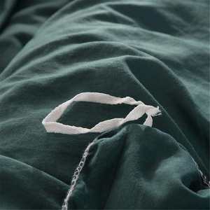 طقم أغطية سرير من 3 قطع بلون موحد، مصنوع من قماش الشيربا الناعم جداً 100% قطن، بكثافة 200 خيط، مع غطاء لحاف وغطاء وسادة - Product Image 6