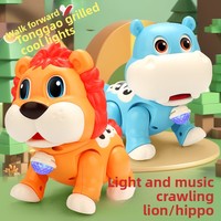 Lion Électrique à Bascule et Marche, Jouet Musical Lumineux et Éducatif en Plastique pour Enfants de 0 à 3 Ans, Unisexe