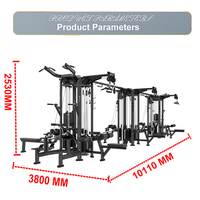 Máquina de Gimnasio Brtw, Equipo de Fitness, Sistema de Entrenamiento con Cables Cruzados de 12 Estaciones Multifuncionales, Equipo Deportivo