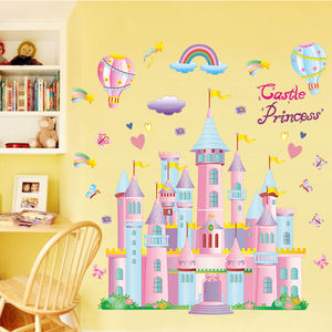 Adesivo da parete creativo del fumetto palloncini del castello rosa decor <span class=keywords><strong>adesivi</strong></span> per la stanza della ragazza carina - Product Image 5