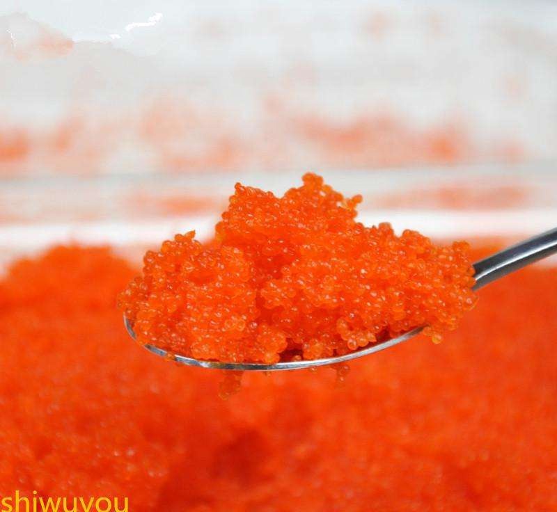 Tobiko सुशी मछली रो नारंगी रंग 500g थोक