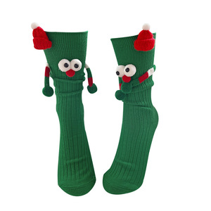 Nouveauté Noël 2024 Chaussettes 3D Stéréoscopiques à Motifs Visuels 100% Coton Rouge Vert Cadeau pour Couples Mignonnes à Empiler Mi-mollet Hiver - Product Image 5