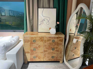 Cómoda Moderna de Lujo con 6 Cajones, Panel de MDF con Chapa de Madera, Color de Madera Personalizable y Acero Inoxidable para Muebles de Dormitorio - Product Image 2