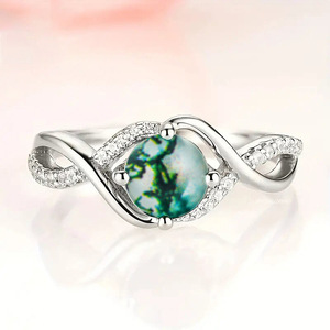Bague en bambou Shadow Infinity Line pour femme, bijou élégant et tendance pour le doigt - Product Image 1