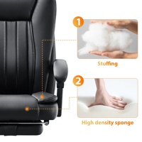 VANBOW Prêt à expédier Chaise de bureau exécutive ergonomique en cuir confortable avec massage par vibration et fonction chauffante