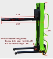 2024 recherche chaude petit Portable 500kg 1000kg auto-charge levage hydraulique gerbeur de palettes manuel poussé à la main chariot élévateur utilisé