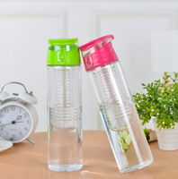 Bouteille d'eau en plastique Tritan Infuseur de fruits Sans BPA Infuseur de citron Bouteille d'eau avec filtre