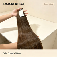 Vente en gros de cheveux chinois Remy naturels en vrac, cuticules alignées, double épaisseur, lots durables pour extensions, personnalisables OEM