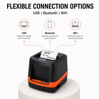 Imprimante thermique de reçus et d'étiquettes d'expédition haute vitesse 3 pouces 80 mm USB, imprimante de codes-barres de bureau pour petites entreprises