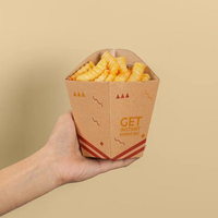 Boîte à Popcorn et Frites Personnalisée en Papier Blanc Recyclable, Écologique, avec Lamination Mate, pour Livraison et Plats à Emporter (Fast-Food)