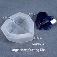 Moule en silicone AINIKA pour pendentif en pierre précieuse facettée en forme de cœur, respectueux de l'environnement, pour résine époxy