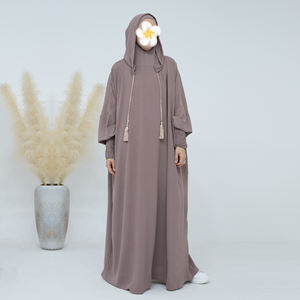 Felpe con cappuccio abbigliamento islamico modesto Jilbab sport taglie forti abiti da donna Ramadan Abaya abbigliamento islamico con Undercap - Product Image 2