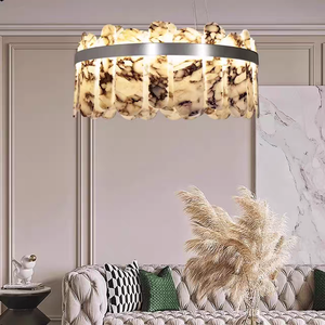 Nuovo <span class=keywords><strong>Lampadario</strong></span> Circolare di Lusso Francese con LED, Marmo Bianco ad Alta Luminosità per Illuminazione Sala da Pranzo - Product Image 4