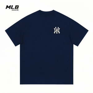 Camiseta de Manga Corta <span class=keywords><strong>Azul</strong></span> <span class=keywords><strong>Marino</strong></span> Estampada 2025 para Hombre y Mujer, Ropa Casual de Verano, Mezcla de Algodón, Transpirable, Absorbe la Humedad - Product Image 4