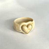 Bracelet en résine marbrée vintage en forme de cœur, bracelet polyvalent personnalisé pour femmes et filles, bijoux de mode, bracelet à perles Zooying