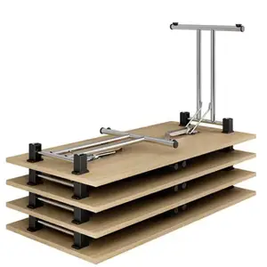 MDF HPL Material Table Top With Iron Plating Leg Foldable Training And Learning Office Project Conference Table Rectangle Table