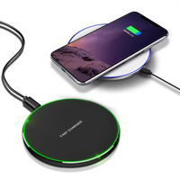Chargeur sans fil rapide 15W Qi pour iPhone 16 15 14 13 12, chargeur de bureau fin et portable, tapis de charge léger