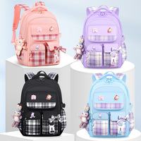 Nouveau sac à dos en nylon durable de grande capacité pour filles, style mode, forme d'arc, pour élèves du primaire