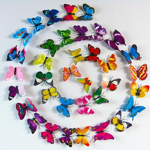 Autocollant mural <span class=keywords><strong>papillon</strong></span> miniature 3D de 6 cm, décoration murale de chambre à coucher, jardin - Product Image 3